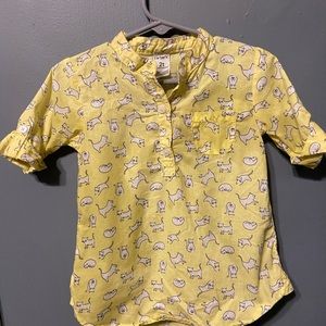Kitten yellow button up. 🐱